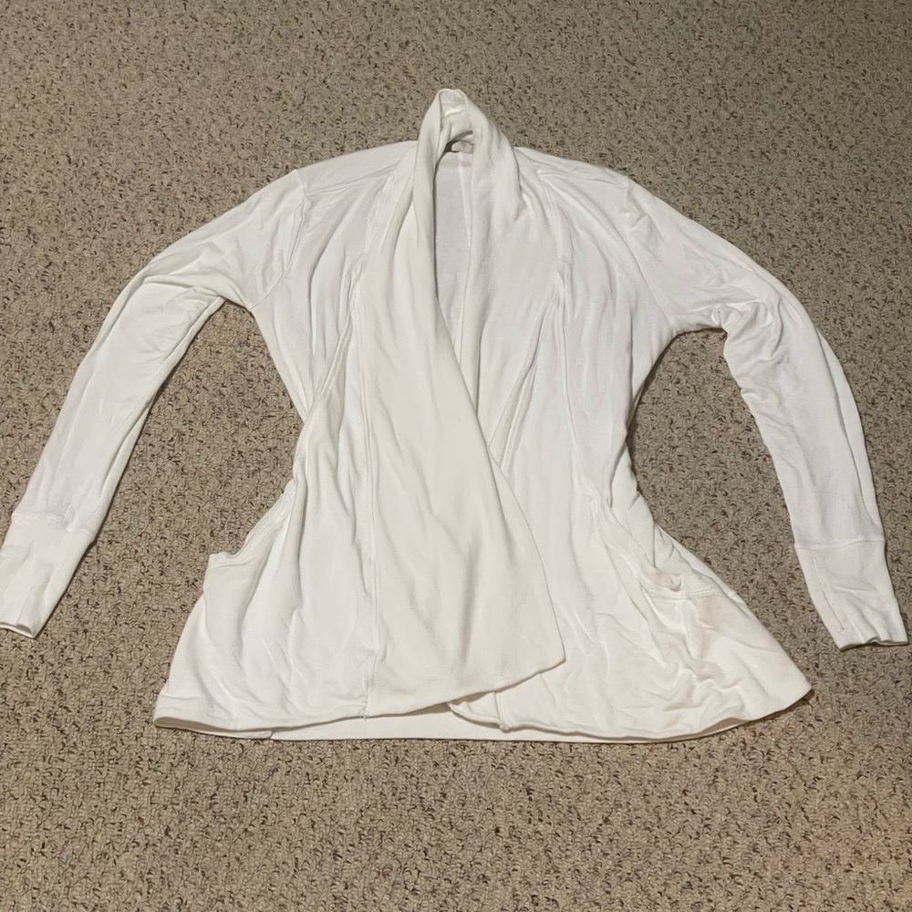 Athleta Cream Open Front Cardigan